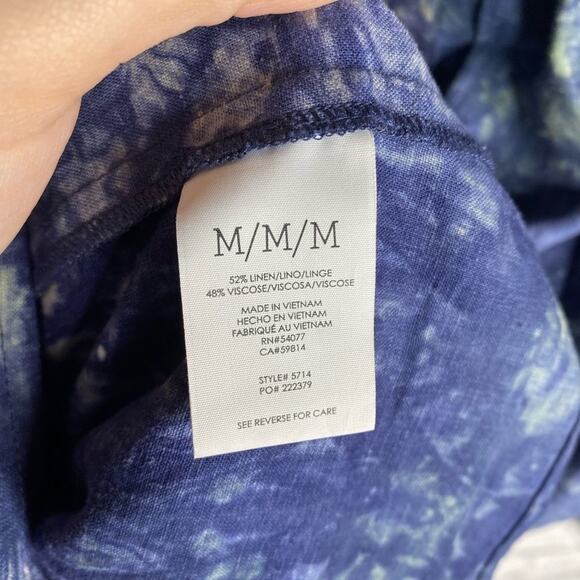 CAbi Woodstock Top Style Number 5714 tie dye peplum hippie bohemian linen blouse - Picture 6 of 8